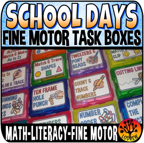 Back To School Fine Motor Task Boxes 4 x 6 Hands On Activities Recording Sheets Literacy Centers Math Centers School Theme Activities, Back To School Fine Motor, Teaching Necessities, Fine Motor Task Boxes, Abc Practice, Tot Trays, Morning Tubs, Theme Activities, Chore Charts