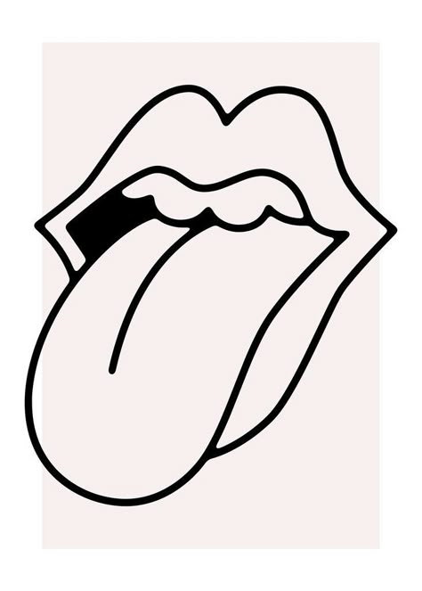 Lips And Tongue Tattoo, Tongue Doodle, Cool Graffiti Art Drawings, Minimalist Bohemian Decor, Tongue Tattoo, Rolling Stones Tattoo, Lips Illustration, Graphic Tattoo, Lips Art Print