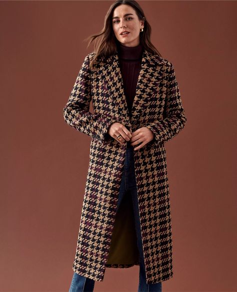 Plaid Long Double Breasted Coat Plaid Single Breasted Long Wool Coat, Classic Plaid Long Coat, Plaid Single Breasted Long Sleeve Wool Coat, Timeless Single-breasted Plaid Outerwear, Plaid Single-breasted Long Wool Coat, Ann Taylor Petite, Long Coat Women, Wool Coat Women, Petite Jacket