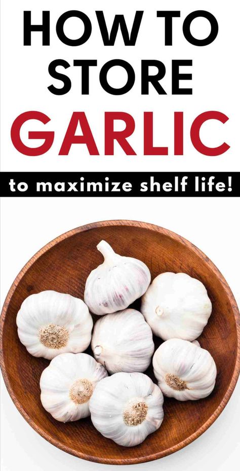 a bowl with fresh garlic Best Way To Store Garlic, What To Do With Garlic, Can You Freeze Garlic, Freezing Garlic, Preserving Garlic, Frozen Garlic, Store Garlic, Family Breakfast Recipes, Garlic Bulbs