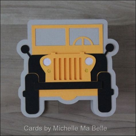 Handmade Jeep 3D Birthday Card Silhouette design Adventure Awaits Cards by Michelle Ma Belle Jeep Birthday Cards, Jeep Cards Handmade, Origami Letter, Fancy Pens, Piñata Ideas, Craft Planner, Cricut Projects Beginner, Birthday Cards For Men, 3d Paper Crafts