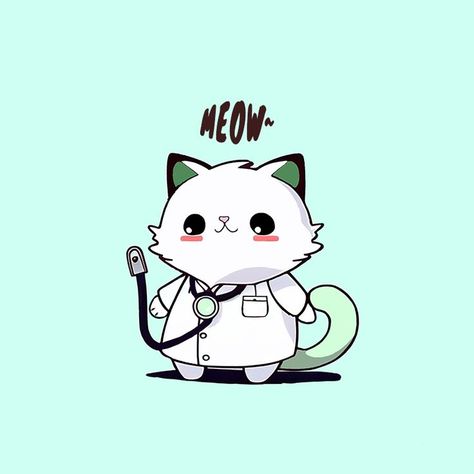 New episode of the Cat Society Series. Introducing Cat Doctor! She is good at healing everything with cuteness. Come and have her a visit. Doctor Cat, Nurse Drawing, Cat Medicine, Kawaii Cat Drawing, Doctor Drawing, Doctor Stickers, Pusheen Cute, Animal Doctor, Graffiti Characters