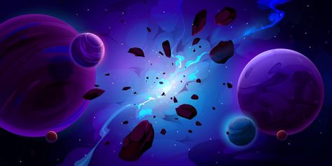 Free Vector | Outer space with alien planets and explosion Exhibition Banners, Alien Planets, Magic Background, Space Illustration, Space Games, Art Exhibition Posters, Planets Art, Space Backgrounds, Space Planets