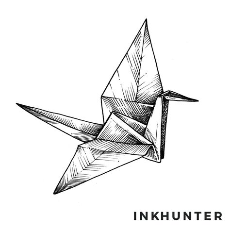 Try on Prison Break Origami Tattoo at inkHutner tattoo app - #PrisonBreakTattoo Origami Bird Drawing, Prison Break Drawing, Prison Break Tattoo Ideas, Paper Crane Drawing, Origami Tattoo Ideas, Prison Break Origami, Prison Break Tattoo, Origami Tattoos, Origami Crane Tattoo