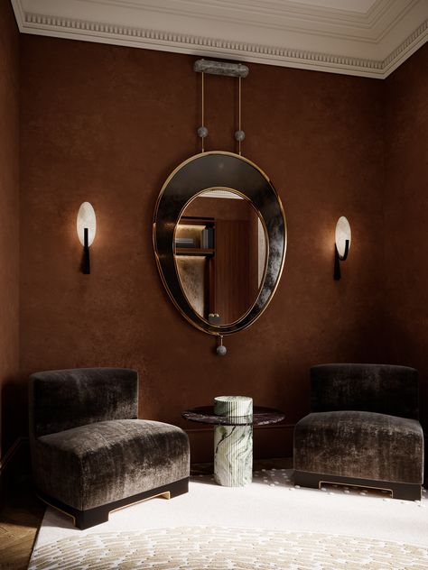 wall mirror Bedroom With Mirror, Luxury Wall Mirror, Mirror Wall Design, Mirrors Decor, Decorative Bathroom Mirrors, Bedroom Mirrors, Mirror Luxury, Mirror Interior Design, Modern Bathroom Mirrors