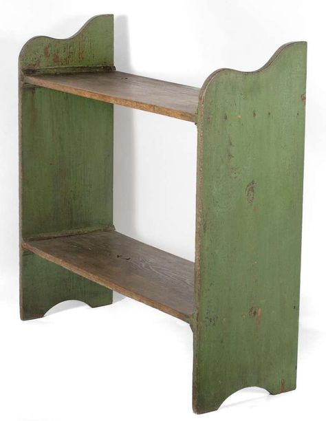 bucket bench | Pennsylvania Bucket Bench in Apple Green Paint, 1820-1865 Apple Green Paint, Bucket Bench, Primitive Shelves, Antique Shelf, Farmhouse Living Room Furniture, Vintage Cupboard, Prim Decor, Primitive Furniture, Country Furniture