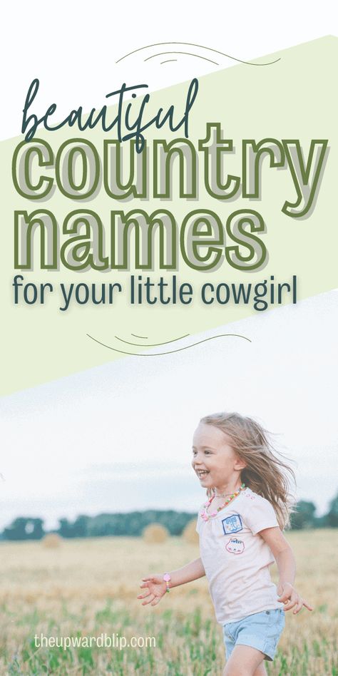 Find some charming country baby girl names that are classic, sweet, adorable, uncommon, and lovely for the little cowgirl in your life! Plus, get a free naming checklist! No sign-up is needed! via @theupwardblip Baby Girl Name Signs, Cowgirl Names, Country Baby Girl Names, Country Girl Names, Country Baby Girl, Vintage Baby Names, Modern Baby Names, Feminine Names, Rare Baby Names