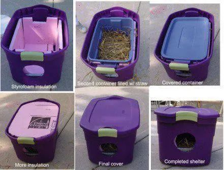 Homemade Cat Shelter for Your Pets & For Strays Outdoor Cat House Diy, Cat Shelters For Winter, Cat Shelters, Outside Cat House, Outdoor Cat Shelter, Feral Cat Shelter, Feral Cat House, Diy Chat, Dutch Braid Tutorial