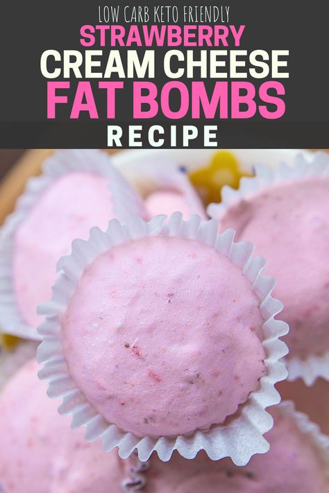 Low Carb Snacks Sweet, Fat Bomb Recipes, High Fat Low Carb Recipes, Low Carb High Fat Diet, Keto Cream, Fat Bomb, Fat Bomb Recipe, Keto Fat, Strawberry Cream Cheese