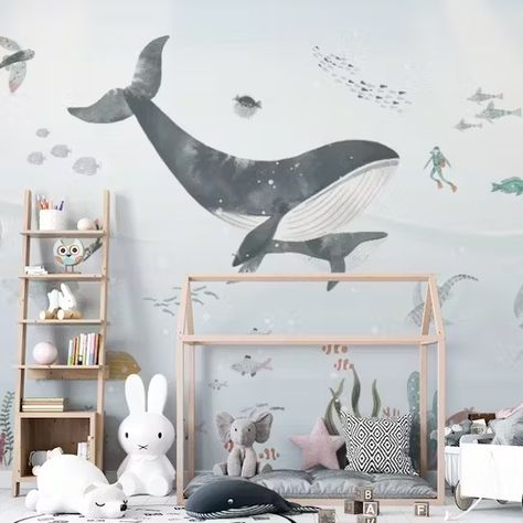 Ocean Whale Wall Mural Whale Wall Mural, Whale Wallpaper, Ocean Whale, Best Wallpaper, Wallpaper Murals, Ocean Inspiration, Cool Wallpaper, Wall Mural, Mural Wallpaper