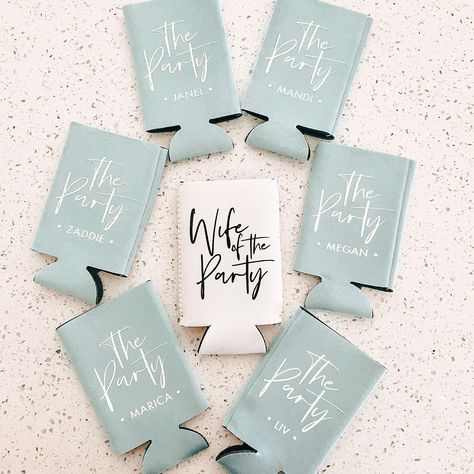 Personalized Bridal Gifts, Custom Coozies, Wife Of The Party, Bachelorette Party Planning, Bridal Bachelorette Party, Custom Party Favors, Bachelorette Trip, Bachelorette Party Gifts, Bachelorette Gifts