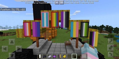 Minecraft Star House, Lesbian Minecraft Banner Tutorial, Minecraft Pride Flag Banner, Pride Month Minecraft Builds, Pride Flag Minecraft Banner Tutorial, Pride Minecraft Bee, Minecraft Valentines, Minecraft Cottagecore, Minecraft Banner