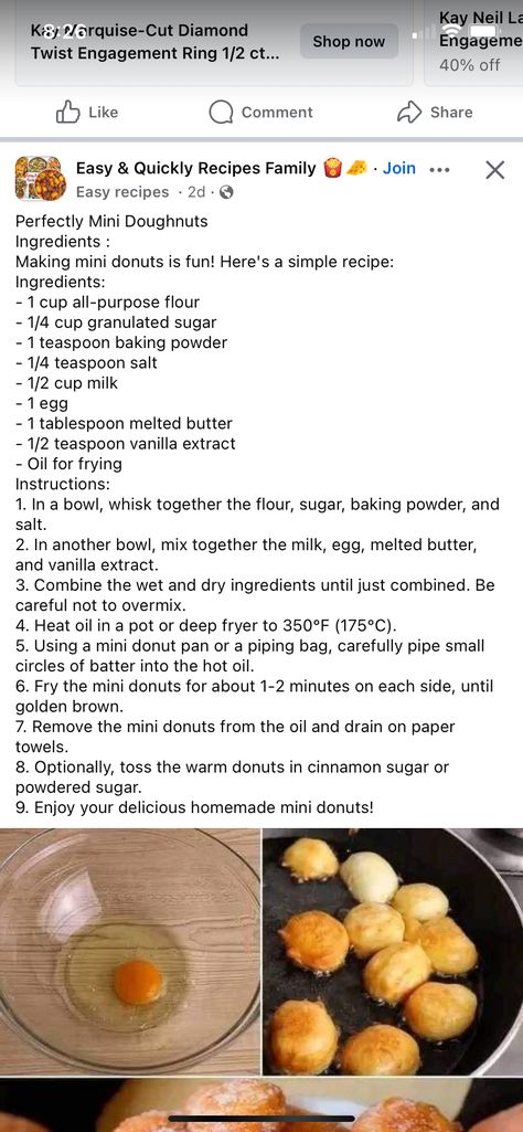 Chinese Sugar Donuts Recipe, Chinese Donut Recipe, Chinese Donut, Chinese Donuts, Sugar Donuts Recipe, Mini Doughnuts, Sugar Donut, Donut Recipe, Easy Healthy Meal Prep