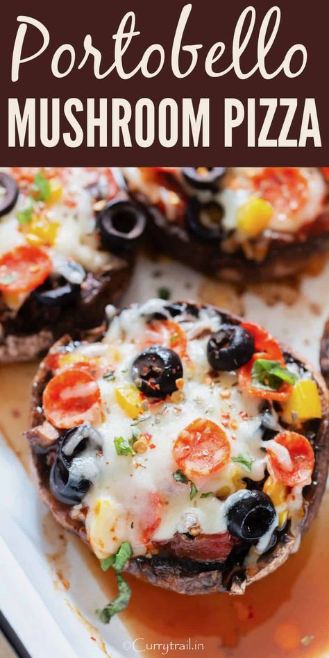 Portabella Pizza, Portobello Mushroom Pizza, Portobello Pizza, Mushroom Pizza Recipes, Mushroom Recipes Healthy, Low Carb Soup Recipes, Mushroom Caps, Mushroom Pizza, Large Mushroom