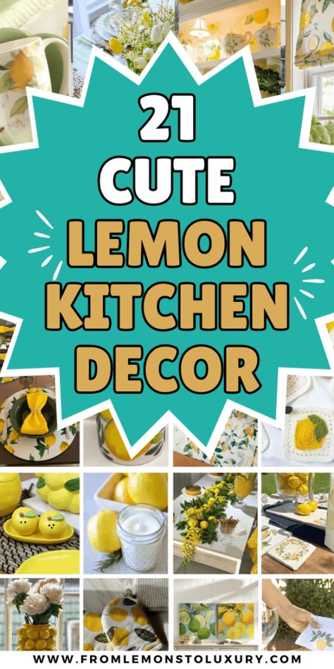 Kitchen Decor Ideas Farmhouse, Lemon Kitchen Decor Ideas, Kitchen Decor Diy, Tuscan Kitchen Design, Lemon Scented Candle, Old Farmhouse Kitchen, Kitchen Color Palettes, Decor Kitchen Ideas, Lemon Kitchen Decor