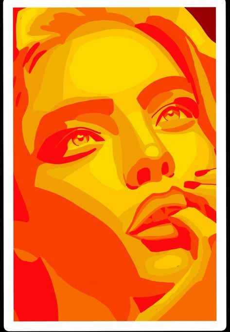 Color Block Portrait Paintings, Pop Art Portraits Acrylics, Thermal Face Art, Monochromatic Painting Portraits, Monochromatic Painting Ideas Monochrome, Monochrome Portrait Painting, Monochromatic Art Painting, Monochromatic Painting Ideas, Paper Lips