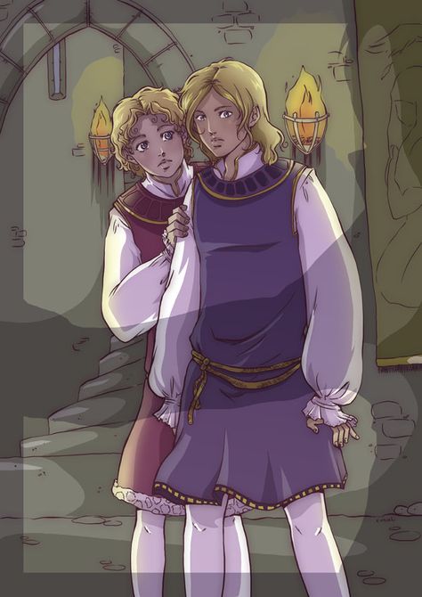 2009 - The Princes in the Tower - Emmav - Digital Art The Princes In The Tower, Princes In The Tower, Wizarding Fashion, Jennifer Simpson, Middle Ages Clothing, Medieval Boots, Elizabeth Woodville, Rose Queen, Wars Of The Roses