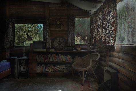 The Cabin In The Woods | by andre govia. Abandoned Shack In The Woods, Creepy Cabin Interior, Summer Camp Aesthetic Cabin Interior, Run Down Cabin, Cabins In The Woods Interior, Cabin In The Woods Aesthetic, In The Woods Aesthetic, The Woods Aesthetic, Haunted Cabin