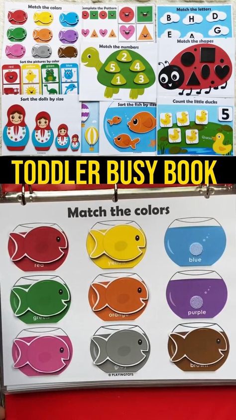 Homeschool Toddler, Toddler Busy Book, Learning Binder, Montessori Toddler Activities, Kindergarten Learning Activities, Baby Learning Activities, Activities Preschool, Kindergarten Learning, Preschool Activity