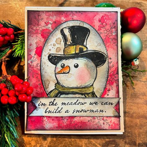 Mr. Frostie Tim Holtz, Tim Holtz Mr Frostie Cards, Tim Holtz Christmas Cards 2024, Tim Holtz Mr Frostie, Tim Holtz Snowman Cards, Tim Holtz Snowman, Tim Holtz Christmas 2024, Tim Holtz Christmas Cards, Stampers Anonymous Christmas