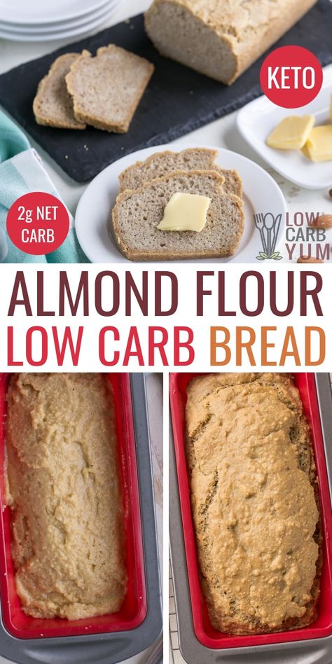 Low Carb Bread Recipes Almond Flour, 0 Carb Yogurt Bread, Almond Flour Sandwich Bread Recipe, Simple Almond Flour Bread, Almond And Coconut Flour Bread, Keto Almond Bread Recipe, Keto Almond Flour Bread Recipes, Easy Keto Bread Almond Flour, Almond Flour Keto Bread