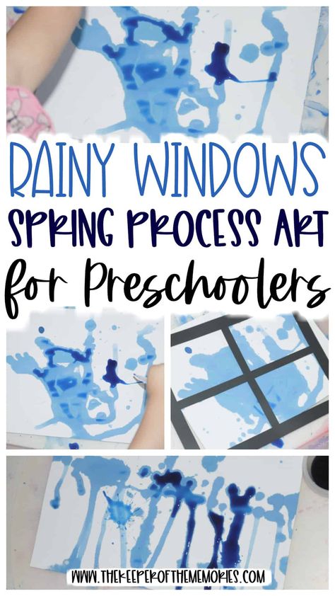 Spring is in the air and this Rainy Windows Spring Process Art activity is a wonderful way to introduce spring to your little learners. You're definitely not going to want to miss it! #spring #processart #preschool #finemotor #art Spring Process Art, Process Art Preschool, Spring Lesson Plans, April Preschool, Spring Theme Preschool, Spring Preschool Activities, Spring Crafts Preschool, Preschool Weather, April Activities