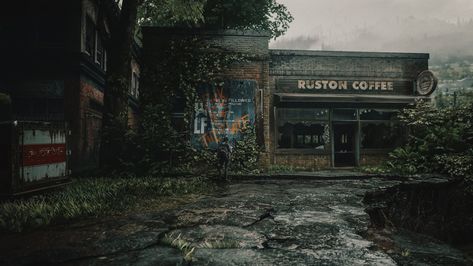 The Last Of Us Visuals, Radioactive Aesthetic, Zombie Rpg, Zombie Background, Apocalypse Landscape, Dystopian Aesthetic, Abandoned City, Apocalypse World, Apocalypse Aesthetic