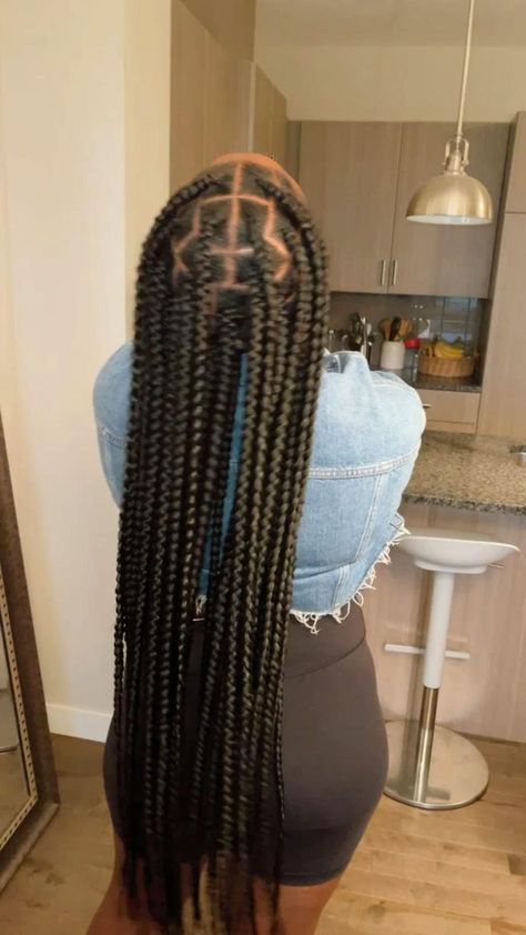 Extra long jumbo knotless box braids. Chunky box braids. Neat big … | Big box braids hairstyles, Protective hairstyles braids, Box braids hairstyles for black women Jumbo Knotless Box Braids, Chunky Box Braids, Braids Hairstyles For Black Women, Jumbo Knotless, Knotless Box Braids, Big Box Braids, Big Braids, Big Box Braids Hairstyles, Feed In Braids Hairstyles