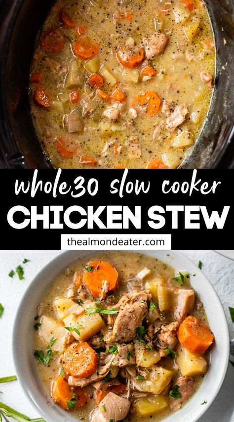 Crockpot Paleo Chicken, Whole Food Chicken Crockpot Recipes, Whole30 Chicken Crockpot Recipes, Whole 30 Chicken Soup Recipes, Whole 30 Recipes Slow Cooker, Easy Dinner Recipes Whole 30, Easy Chicken Crockpot Recipes Healthy Dairy Free, Whole30 Crockpot Chicken, Whole 30 Crockpot Soup