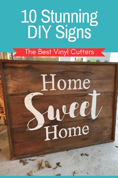 10 stunning DIY signs with tutorials on how to make each sign. A gorgeous list of DIY signs to inspire your new project. Not only do we share some of our favorite DIY wood signs, but you will also find pallet signs, signs with fabric lettering, as well as many others. #cricut #DIYsigns Diy Pallet Decoration, Pallet Decoration Ideas, Cricut Blades, Pallet Signs Diy, Make Your Own Sign, Wooden Signs Diy, Pallet Ideas Easy, Pallet Decor, Diy Gifts For Friends