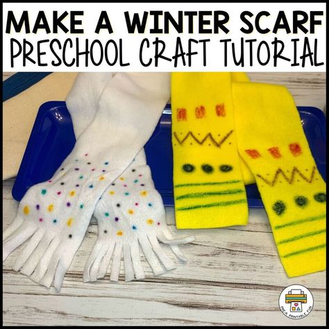 Winter Scarf Activities For Preschool, Winter Coat Craft For Preschool, Clothes Preschool Craft, Pre K Clothing Activities, Scarf Craft Preschool, Preschool Clothing Crafts, Winter Clothes Toddler Activities, Winter Wear Crafts For Toddlers, Clothes Unit Preschool Activities