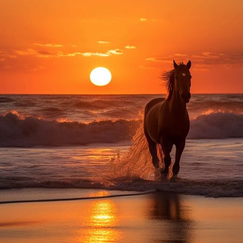 Horse Wallpapers, Horse Sunset, Horse Background, Wild Horses Photography, Equestrian Aesthetic, Beach Sunset Wallpaper, Beautiful Horse Pictures, Horse Wallpaper, Ancient Beauty