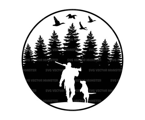 Free Duck Hunting Svg Files For Cricut, Duck Hunting Silhouette, Hunter Svg, Pin Sticker, Hunting Svg, Bird Hunting, Hunting Dog, Vector Cut Files, Hunting Season