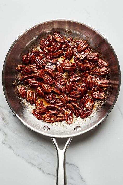 Learning how to make candied nuts is a great technique to learn because it adds a great flavor layer to most nuts. We’re here to help you learn how to make simple, delicious stovetop candied pecans. Candied Pecans Salad, Sugar Nuts Candied, Candied Spiced Nuts Recipe, Glazed Nuts Recipe Candied Pecans, Candied Nuts Easy Stove Top, Homemade Hostess Gifts, Candied Nuts Recipe, Candied Pecans For Salad, Spiced Nuts Recipe