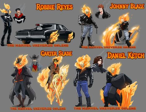 Ghost Rider Robbie Reyes, Captain America Comic Art, Marvel Characters Art, Marvel Comic Character, Marvel Comics Art, Comic Games, Superhero Design, Spiderman Art, Ghost Rider