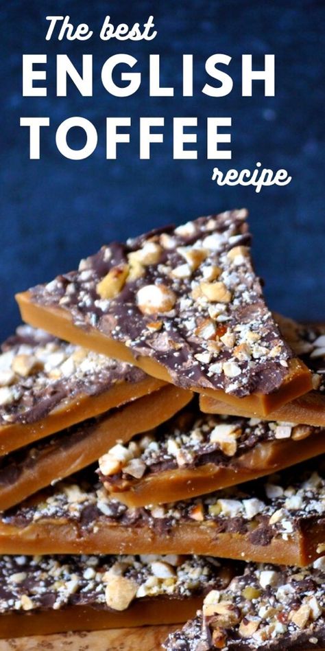 Peanut Butter Cookies No Egg, Homemade Toffee Recipe, English Toffee Recipe, Easy Toffee, Easy Candy Recipes, Homemade Toffee, Toffee Candy, Toffee Recipe, Desserts Christmas