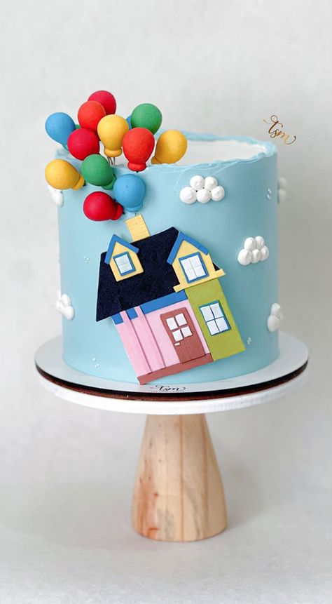 up-inspired birthday cake, first birthday cake, birthday cake for 1st birthday cake, baby first birthday cake Up Movie Cake Ideas, 50 Birthday Cake, Cake For 1st Birthday, Up Birthday Cake, Easter Themed Cakes, Cake First Birthday, Movie Cakes, Baby First Birthday Cake, Up Cake