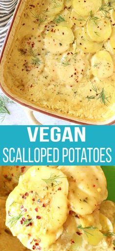 Vegan Scalloped Potatoes, Nutritional Yeast Recipes, Diner Recept, Scalloped Potato Recipes, No Dairy, Vegan Side Dishes, Vegan Potato, Vegan Sides, Vegan Comfort Food