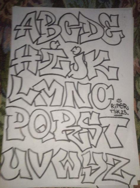 GRAFFITI ALPHABET Freestyle Lettering Alphabet, Pretty Graffiti Letters, Grafitti Tags Alphabet, Piece Letters Graffiti, Freestyle Graffiti Alphabet, Graffiti Abc Alphabet, Cool Lettering Fonts Alphabet Graffiti, How To Draw Graffiti Letters, Graffiti Box Letters