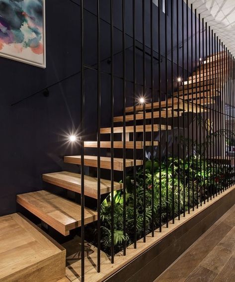 Brick Wall Apartment, درابزين السلم, Glass Railing Stairs, Staircase Design Modern, Stairs Design Interior, House Staircase, Glass Stairs, Stair Railing Design, Stairs Architecture