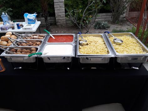 Pasta Buffet, Italian Buffet, Wedding Food Menu, Pasta Party, Food Italian, Bar Catering, Pasta Bar, Gourmet Breakfast, Food Catering