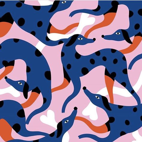 Quentin Monge, Conversational Prints, Pattern Design Inspiration, Design Textile, Illustrator Tutorials, Cool Backgrounds, Pattern Illustration, Dog Print, Graphic Patterns