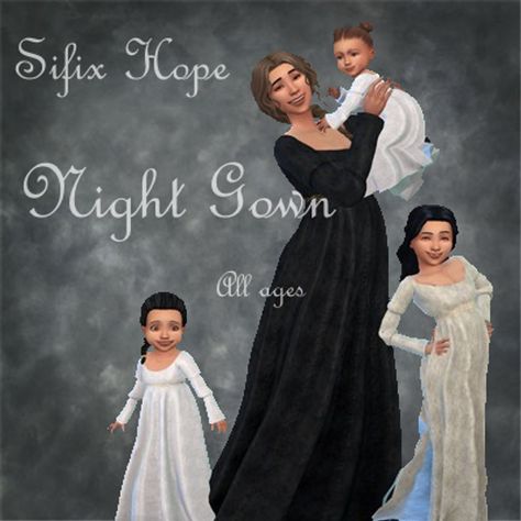 Sifix Hope Nightgown | Patreon Sims 4 Medieval Infant Cc, Sims 4 Nightgown, Medieval Nightgown, Sims 4 Medieval Cc, Sims 4 Medieval, Corset Layering, Silky Nightgown, Sims 4 Nails, Sims 4 Hair Male