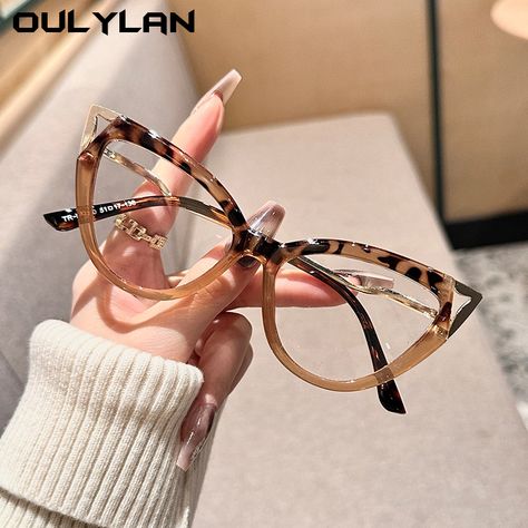 Fashion Cat Eye Glasses Frames Women Men Optical Clear Lens Simple Ultralight Eyeglasses Anti Blue