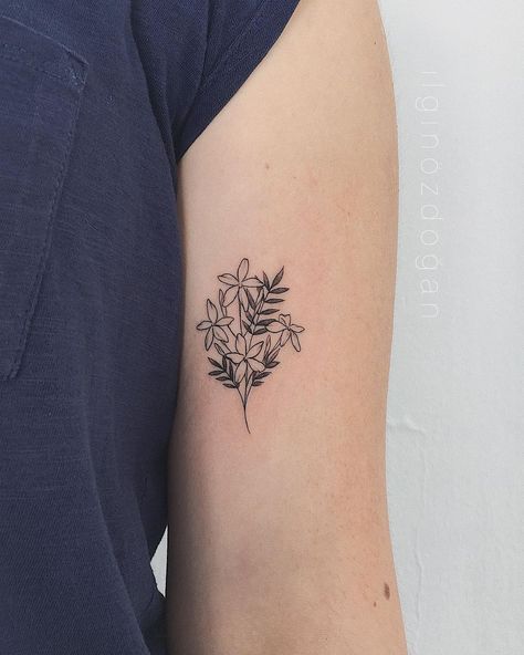 ılgın özdoğan | 🌸🌿 • #tattoo #tattooed #ink #inked #jasmine #flower #flowertattoo #floral #floraltattoo #tattoodesign #tattooart #tattooidea #minimalism #… | Instagram Bahai Tattoo, Star Jasmine Tattoo, Jasmine Flower Tattoo, Flower Bokeh, Jasmine Tattoo, Whimsical Tattoos, Winter Jasmine, Jasmine Vine, Branch Tattoo