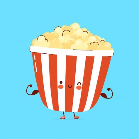 Las palomitas de maíz feliz lindo muestr... | Premium Vector #Freepik #vector #personaje #lindo #palomitas-maiz #musculo Movie Theater Food, Ticket Cinema, Box Character, Food Characters, Popcorn Bag, Popcorn Bags, Pop Popcorn, Rubber Hose, Bag Decoration