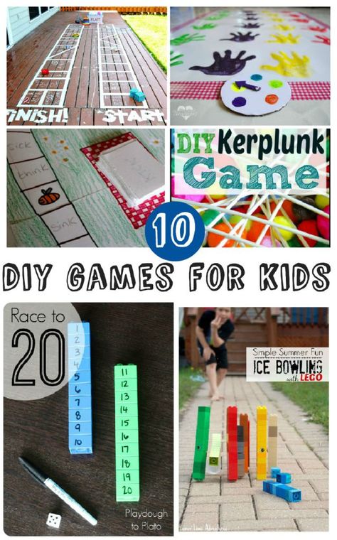 10 home-made games for kids. These DIY games look like so much fun! From home-made board games to active outdoors games Diy Board Games For Kindergarten, Diy Board Games For Preschoolers, Diy Board Games For School Projects, Board Games Ideas, Homemake Children's Games, Diy Games For Kids, Home Made Games, Board Games For Kids 8-12, Homemade Board Games