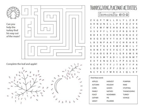 Printable Activity Placemats for Thanksgiving Thanksgiving Activity Sheets, Activity Placemat, Thanksgiving Crafts Preschool, Thanksgiving Worksheets, Thanksgiving Time, Thanksgiving Activities For Kids, Thanksgiving Projects, Free Activities For Kids, Teacher Craft