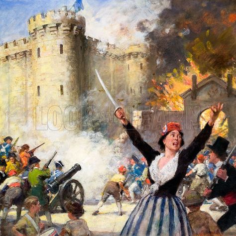 The storming of the Bastille during the French Revolution. There are random children sitting to the left French Revolution Drawing, French Revolution Aesthetic, French Revolution Art, French Revolution Painting, France Revolution, Madame Defarge, Storming Of The Bastille, Revolution Art, Funny Face Photo