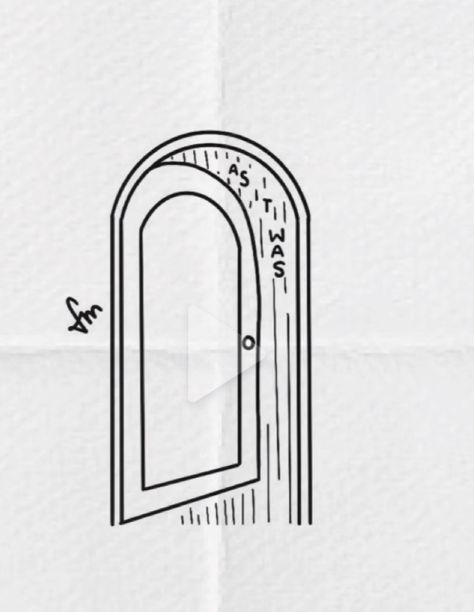 Door Illustration Drawings, Door Tattoo Minimalist, Harry Styles Doodles, Door Tattoo, Girls Trip Destinations, Harry Tattoos, Trip Destinations, Random Images, Line Art Tattoos